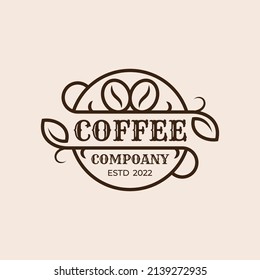 Vintage retro logos and classic emblem badge coffee shop logo design, Cup, beans, cafe vintage style objects retro vector logo