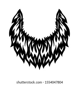 Vintage retro male beard isolated vector illustration on a white background. Design element for logo, badge, tattoo, banner, poster.