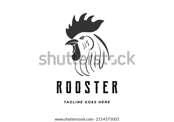 Vintage Retro Male Rooster Cock Chicken\
Head for Farm or Meat Food Logo Design\
Vector