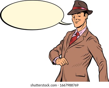 Vintage retro man. Pop art retro vector illustration 50s 60s style