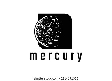 Vintage Retro Mercury Planet Symbol for Space Science Logo Design Vector