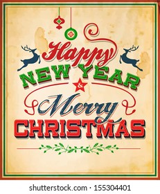 Vintage Retro Merry Christmas Poster