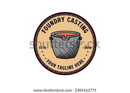 Vintage Retro Metallurgy Foundry Casting for Metal Blacksmith Industry Badge Emblem Logo