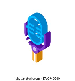 Vintage Retro Microphone Device For Singing vector isometric sign. color isolated symbol illustration