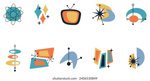 Vintage retro mid century vector art