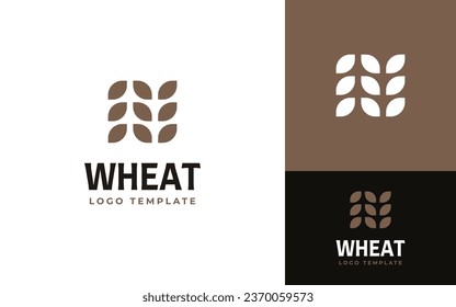 Vintage Retro Modern Wheat Grain Farm Food Bread Bake Logo Design Branding Template