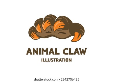 Vintage Retro Monster Devil Lion Tiger Jaguar Leopard Puma Cheetah Foot Claw Illustration
