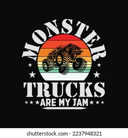 Vintage Retro Monster Truck Are My Jam