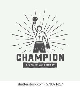 Vintage retro motivation logo, emblem, label, poster or design print. Inspirational quote with typography. Monochrome graphic Art. Vector Illustration.

