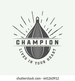 Vintage retro motivation logo, emblem, label, poster or design print. Inspirational quote with typography. Monochrome graphic Art. Vector Illustration. 