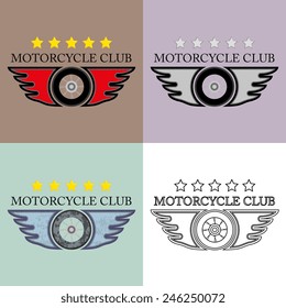 Vintage and Retro Motorcycle Club Logo Vector Set. EPS10 file format.