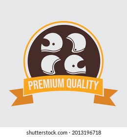 Vintage retro motorcycle helmet logo vector illustration