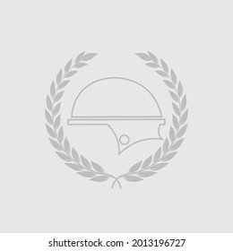 Vintage retro motorcycle helmet logo vector illustration