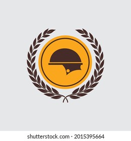 Vintage retro motorcycle helmet logo vector illustration