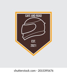 Vintage Retro Motorcycle Helmet Logo Vector Illustration