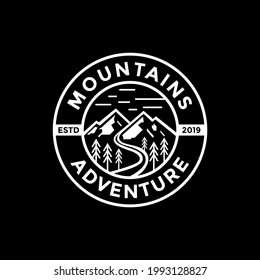 VINTAGE RETRO MOUNTAIN ADVENTURE LOGO DESIGN CREATIVE IDEA