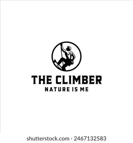 Vintage Retro Mountain Climber Logo