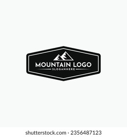 Vintage retro Mountain logo design creative idea