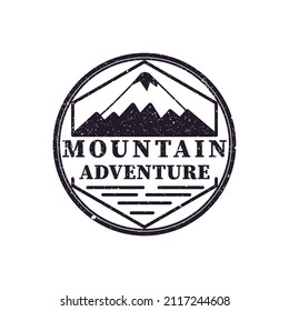 Vintage retro Mountain logo emblem. Adventure retro vector illustration.