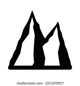 Vintage retro mountaines for camping. Can be used like emblem, logo, badge, label. mark, poster or print. Monochrome Graphic Art. Vector Illustration.
