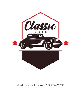 Vintage retro muscle car logo emblem