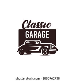 Vintage retro muscle car logo emblem