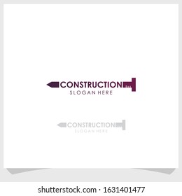 vintage retro nail construction logo design template