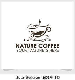 vintage retro nature coffee logo template design vector, coffee cafe background design template