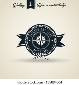 Vintage Retro Nautical Badge Seal | Editable EPS 10 vector