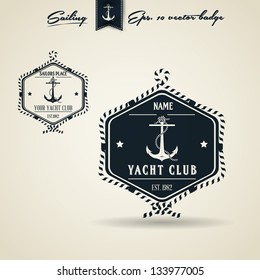 Vintage Retro Nautical Badge set | Editable EPS 10 vector