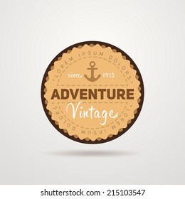 Vintage retro nautical badge, vector adventure