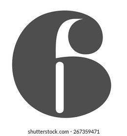 Vintage and retro numeric font number six for big posters etc