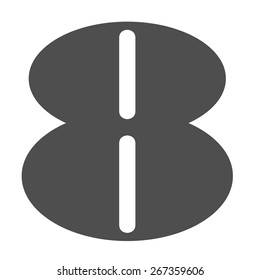 Vintage and retro numeric font number eight for big posters etc