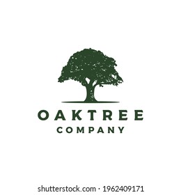 Vintage Retro Oak, Banyan, Maple Tree Service Logo Design
