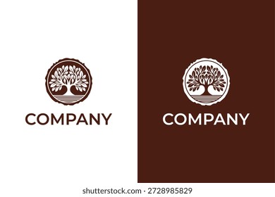 vintage retro oak tree logo