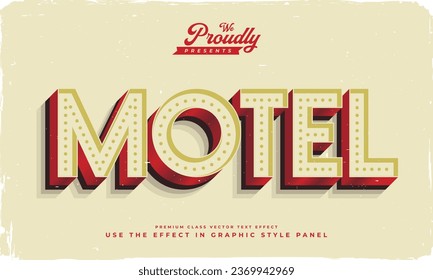 vintage retro old style American motel road sign text effect