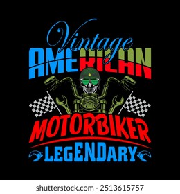 Vintage Retro Original Old Brand Classic Motorcycle And Legendary Motor Biker  Vector Tshirt Design Illustration