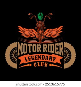 Vintage Retro Original Old Brand Classic Motorcycle And Legendary Motor Biker  Vector Tshirt Design Illustration