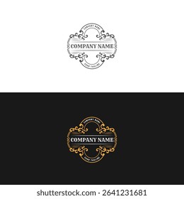Vintage Retro Ornament Blank Border Frame Royal Badge Emblem Stamp Label Logo Design Vector