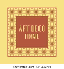 Vintage retro ornamental art deco border frame. Geometric ornate element for design