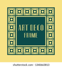 Vintage retro ornamental art deco border frame. Geometric ornate element for design