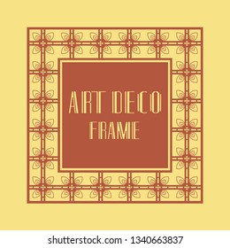 Vintage retro ornamental art deco border frame. Geometric ornate element for design