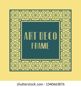 Vintage retro ornamental art deco border frame. Geometric ornate element for design