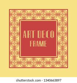 Vintage retro ornamental art deco border frame. Geometric ornate element for design