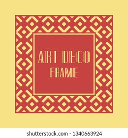 Vintage retro ornamental art deco border frame. Geometric ornate element for design