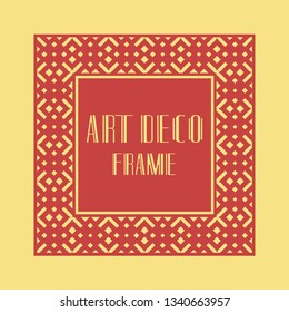 Vintage retro ornamental art deco border frame. Geometric ornate element for design