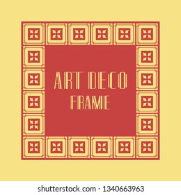 Vintage retro ornamental art deco border frame. Geometric ornate element for design