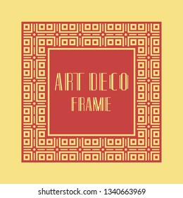 Vintage retro ornamental art deco border frame. Geometric ornate element for design