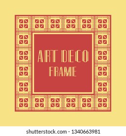 Vintage retro ornamental art deco border frame. Geometric ornate element for design