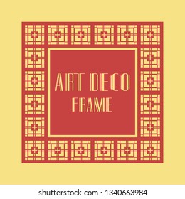 Vintage retro ornamental art deco border frame. Geometric ornate element for design